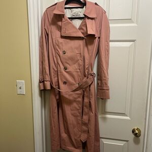 jcpenney Pink Trench Coat with Belted Waist and Wide Lapels